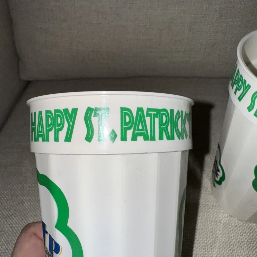 Set‎ Of 2 Vintage Miller Lite Happy St Patrick's Day Plastic Cups